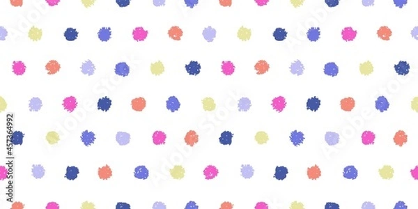Fototapeta Polka dot seamless pattern with hand painted circles