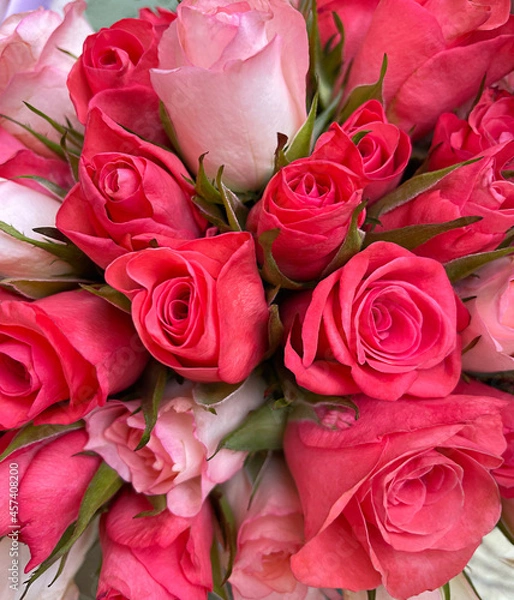 Fototapeta Bouquet of roses as background