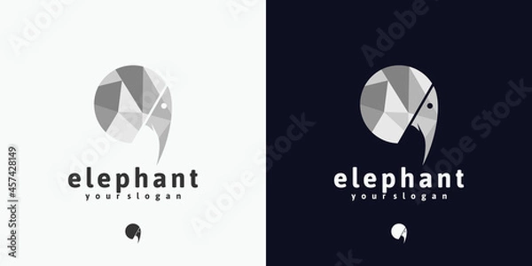 Fototapeta elephant head logo reference