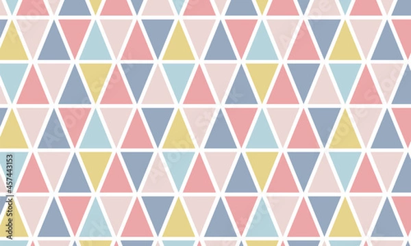 Fototapeta カラフルな北欧風アブストラクトパターン　シームレス　三角形