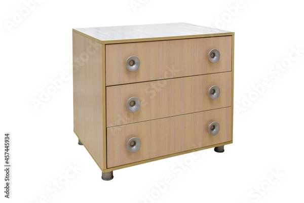 Fototapeta The image of chest of drawers isolated on white background