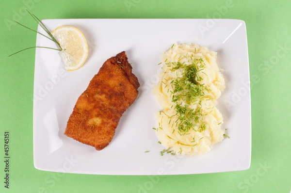 Obraz Salmon fish with potatoes