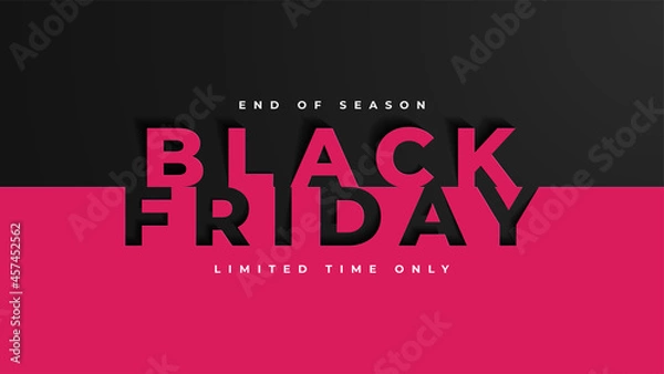 Fototapeta Black Friday sale banner. Social media vector illustration template for website and mobile website development, email and newsletter design, marketing materials. Vector illustration. 