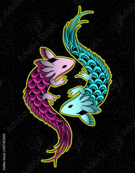 Obraz axolotl aztec art