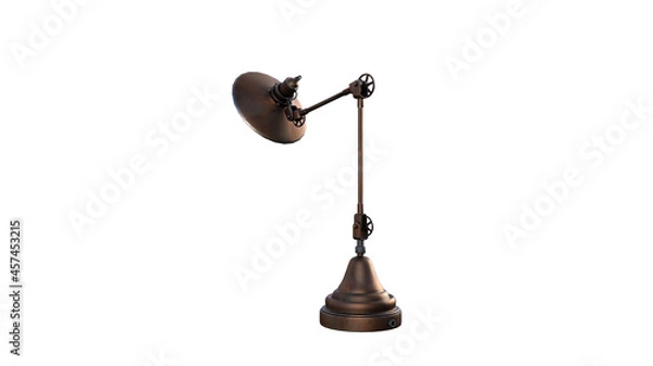 Fototapeta 3d model of a table lamp in different angles and poses rendered for your collage as a prop. 3d rendering, 3d illustration.