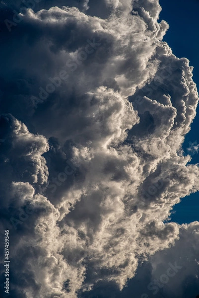 Obraz Roughly rising gray cumulonimbus clouds