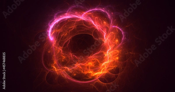 Fototapeta 3D rendering abstract red fractal light background