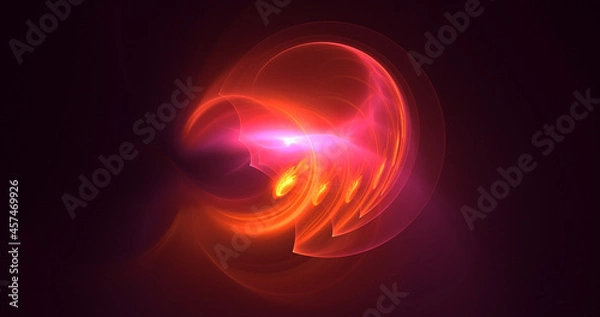 Fototapeta 3D rendering abstract multicolor fractal light background
