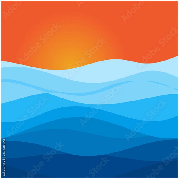 Fototapeta Abstract Water wave vector illustration design background