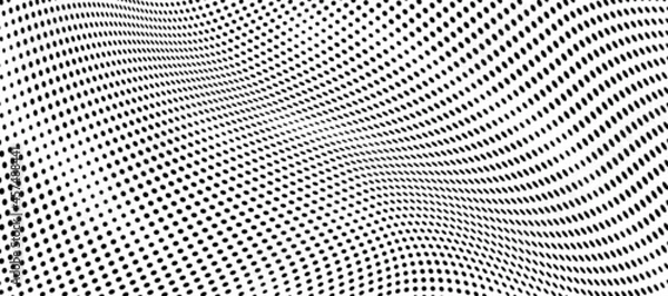 Fototapeta The halftone texture is monochrome. Vector chaotic background