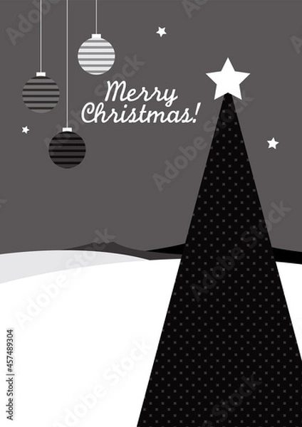 Obraz クリスマスカード（モノクロ）