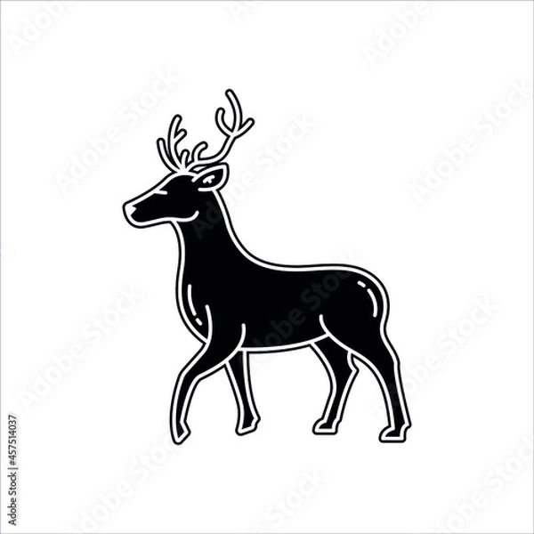 Fototapeta Deer Silhouette Vector illustration, shape icon