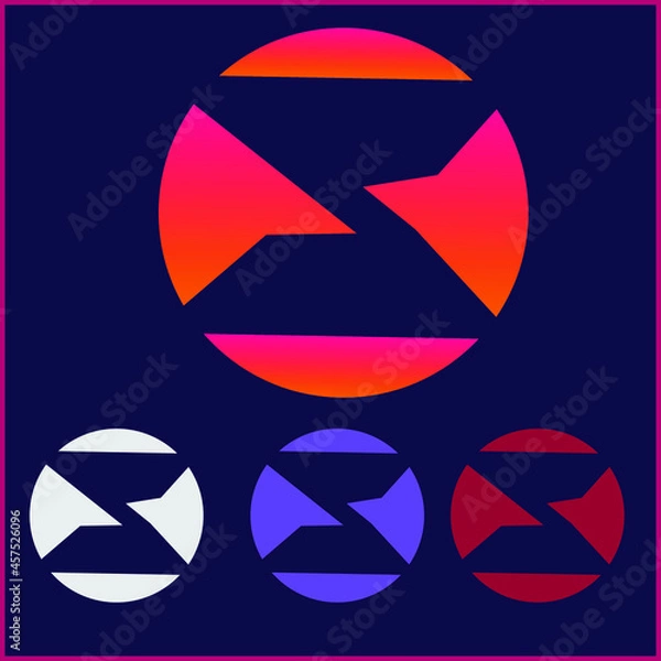 Fototapeta set of unique Z Letter Logo concept.multicolor Creative Minimal design template.Graphic Alphabet Symbol for Corporate Business Identity. Creative Vector element