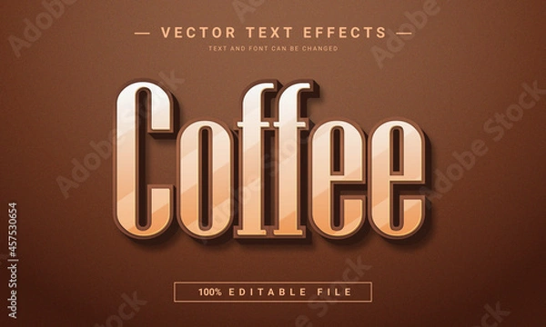 Obraz  Coffee 3d Editable text effect template