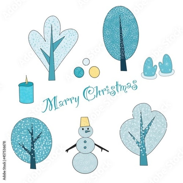 Obraz christmas icons set