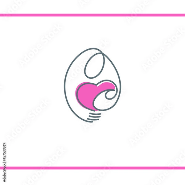 Fototapeta Violet flower with decorative lines. Ex Libris stamp. Logo design. Vector design