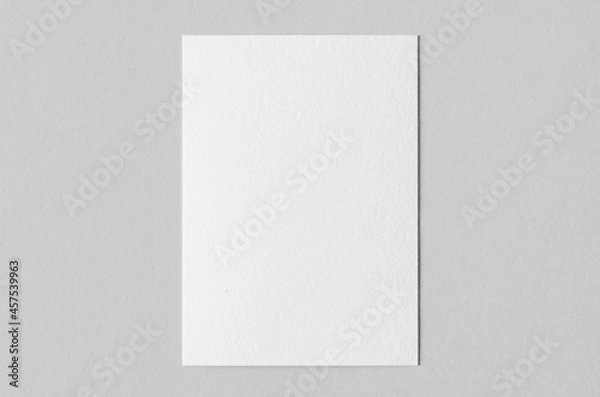 Fototapeta Textured A6 invitation card or flyer mockup, portrait orientation.
