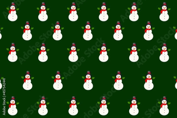 Obraz  background with snowmen, christmas seamless pattern