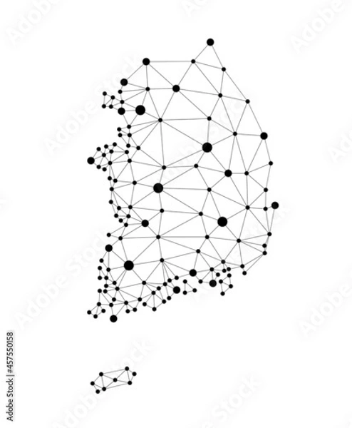 Obraz South Korea polygon modern vector map