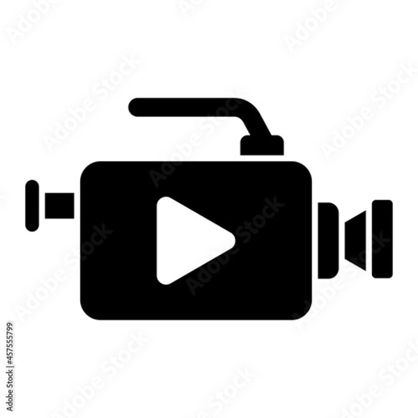 Fototapeta Vector Video Recoder Glyph Icon Design
