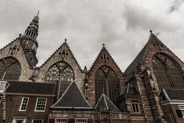 Fototapeta Oude Kerk, old church in Amsterdam, Netherlands