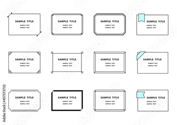 Obraz 見出し　フレーム　シンプル　セット