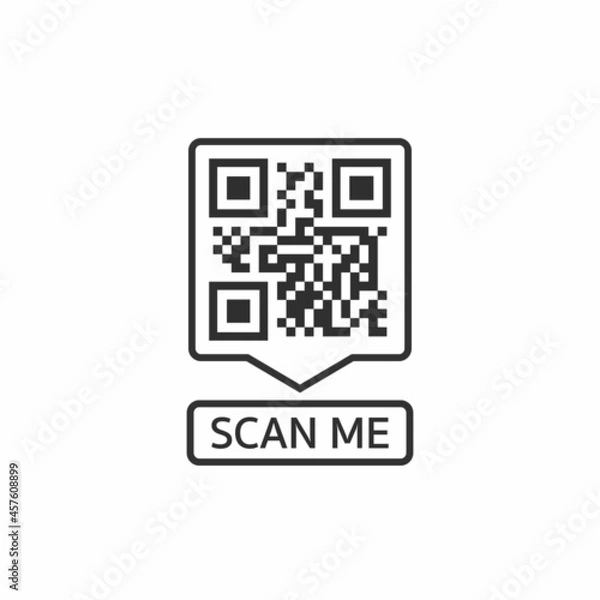 Obraz QR code for smartphone. Inscription scan me with smartphone icon. Qr code for payment. Vector illustration