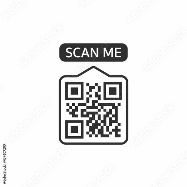 Fototapeta QR code for smartphone. Inscription scan me with smartphone icon. Qr code for payment. Vector illustration