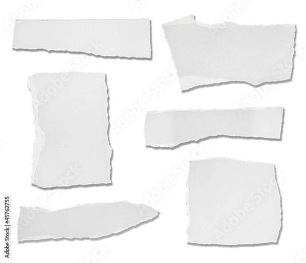 Fototapeta white paper ripped message background