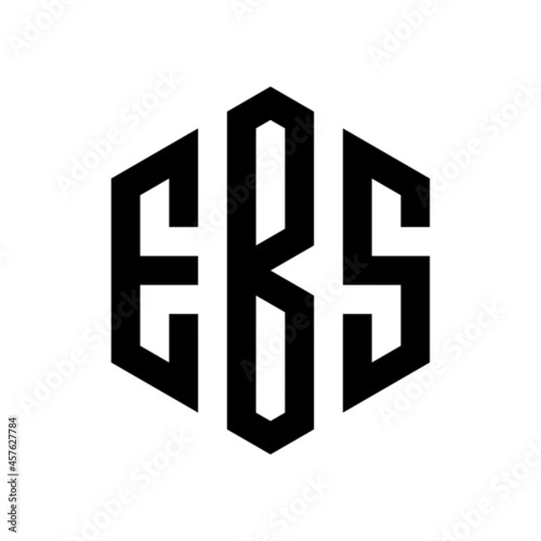 Obraz EBS Initial three letter logo hexagon