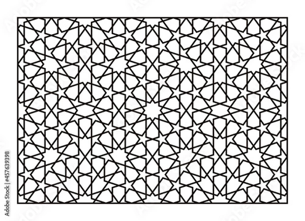 Obraz Laser Cutting Template. Decorative Lattice. Middle Eastern Geometric Pattern.