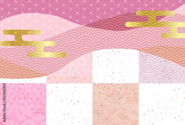 Fototapeta 和柄　日本　文様　背景