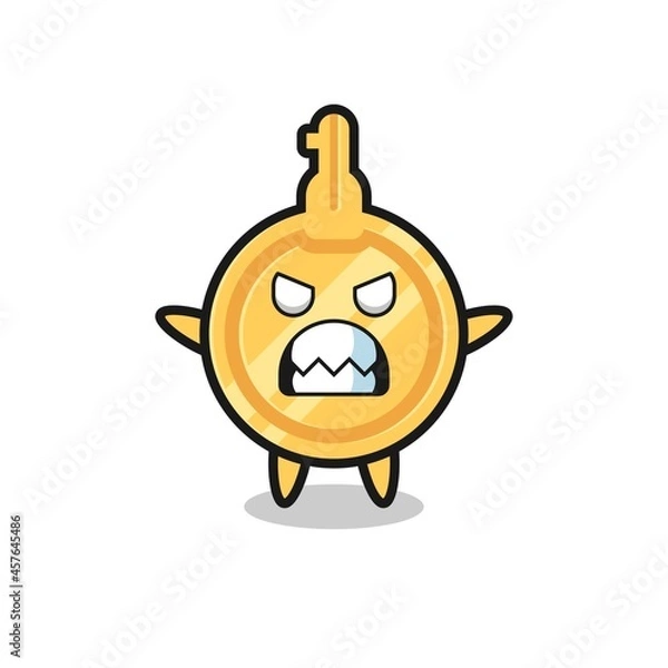 Obraz wrathful expression of the key mascot character