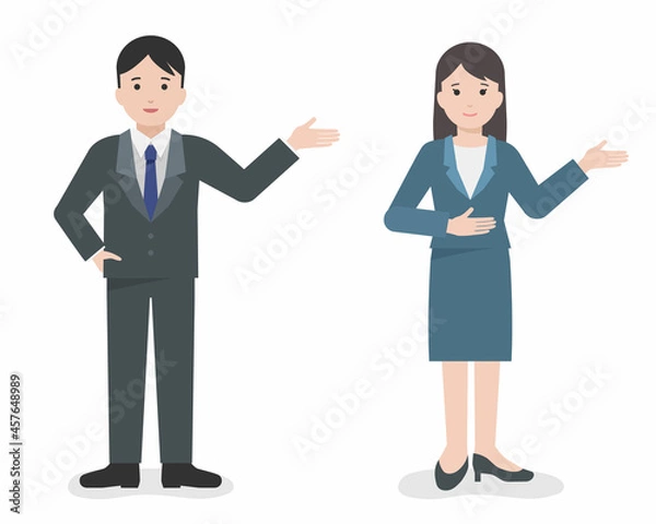 Obraz 案内をする男女のビジネスパーソン