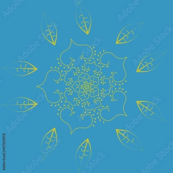 Obraz floral pattern on blue background