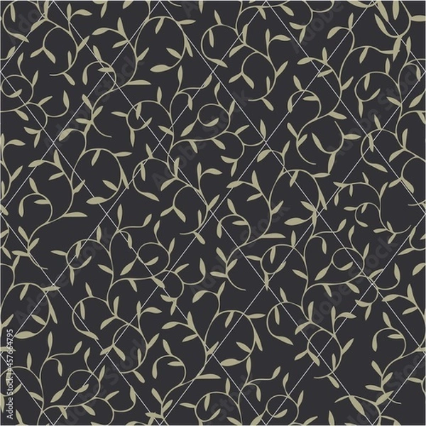 Obraz Seamless pattern with leaves and twigs