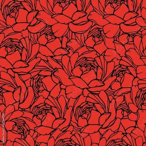 Fototapeta Seamless pattern with roses