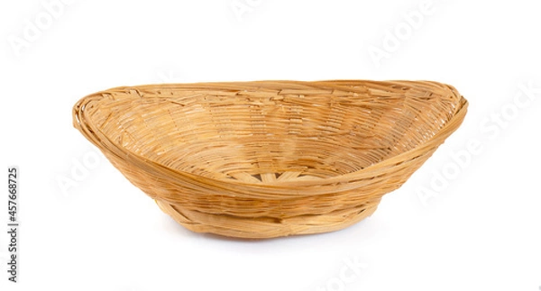 Fototapeta wicker basket on a white background
