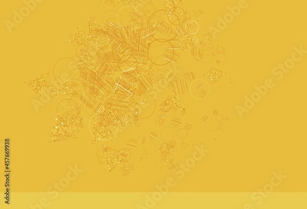 Fototapeta Light Yellow vector pattern with polygonal style with circles.