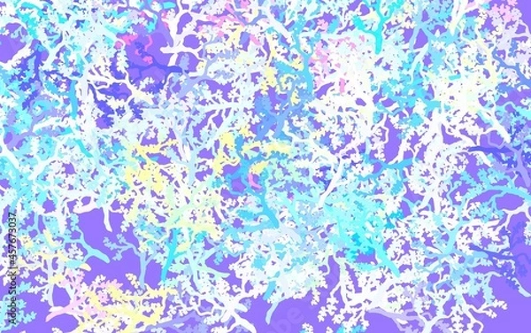 Fototapeta Light Multicolor vector doodle texture with leaves, branches.