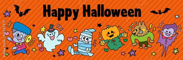 Obraz ポップなハロウィンのバナー&テンプレート