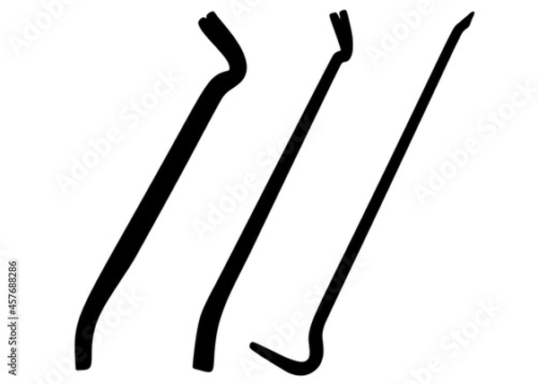Fototapeta Construction crowbars in a set. Vector image.
