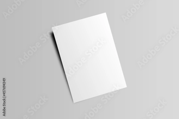 Obraz Blank A4 Flyer Poster Isolated on Grey to Replace Your Design