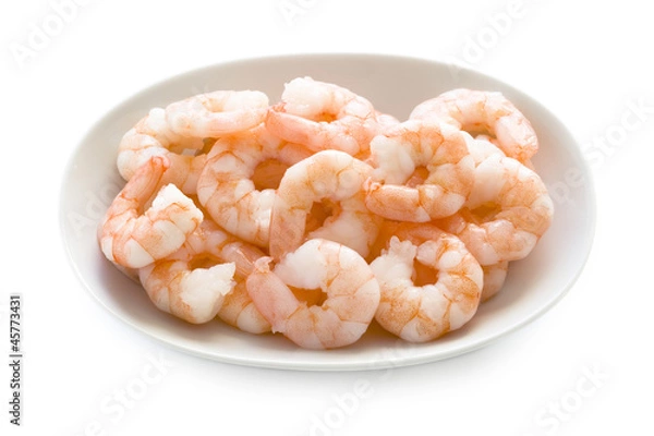 Fototapeta king prawns isolated on white