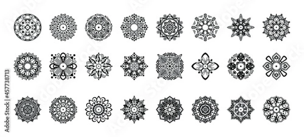 Obraz Mandala pattern black and white
