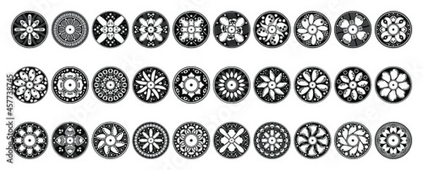 Obraz Mandala pattern black and white
