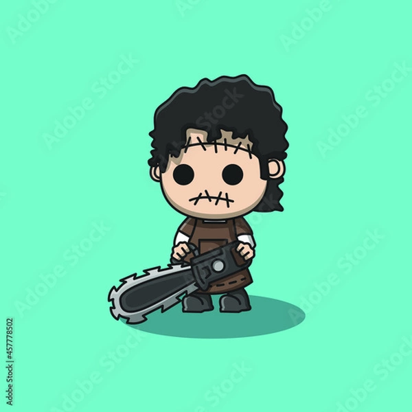 Obraz Leatherface cute vector illustration. cute ghost illustration
