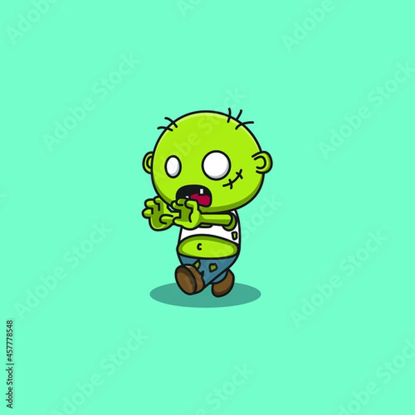 Obraz cute zombie vector illustration. cute ghost illustration