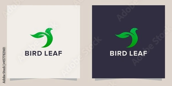 Fototapeta bird leaf logo template