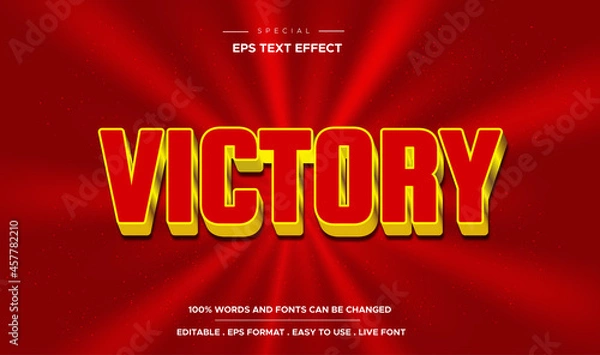 Obraz Editable text effect victory style